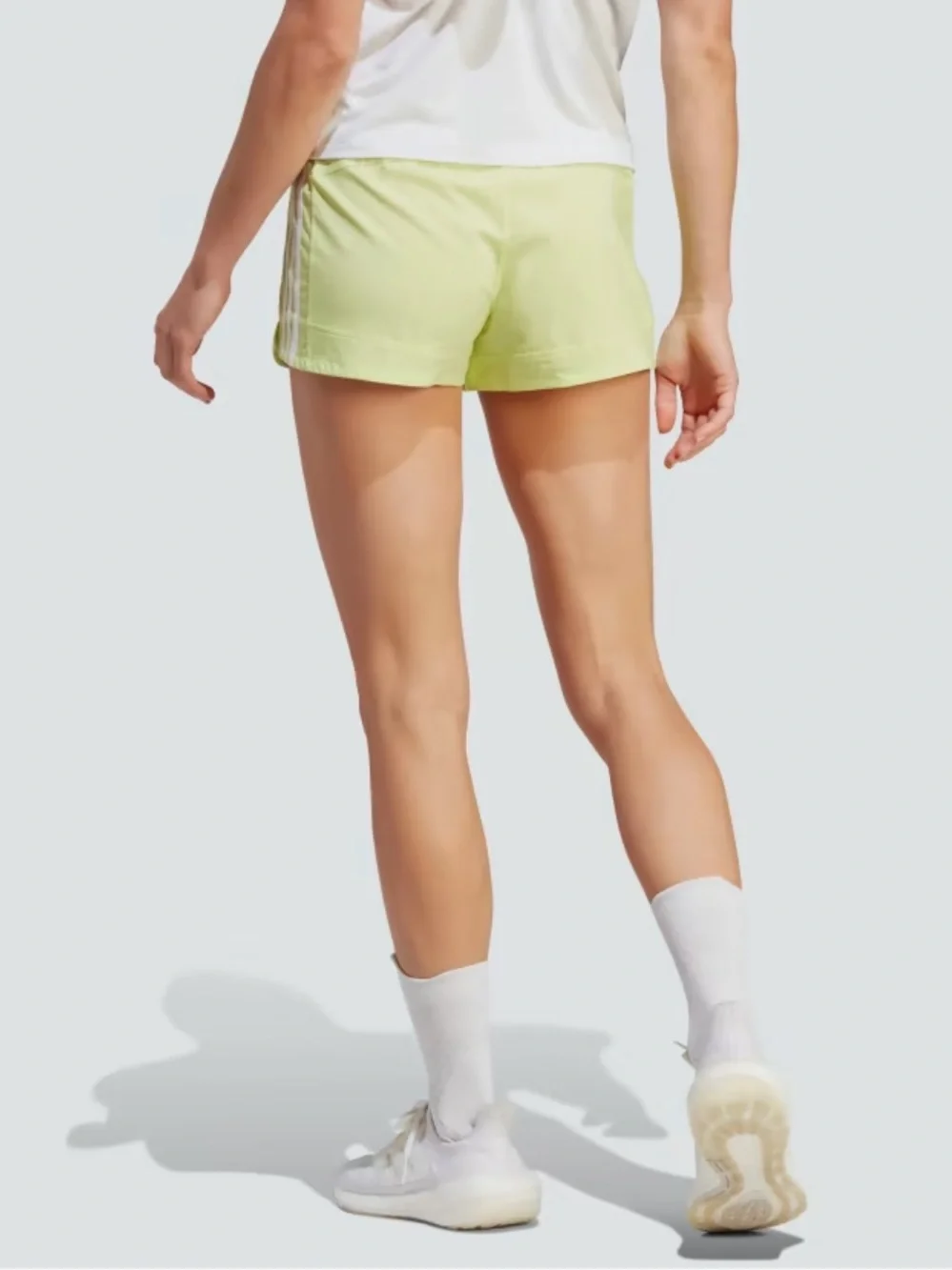 NWT Adidas Pacer 3-Stripes Train Shorts - Pulse Lime/White, Large - Picture 3 of 13